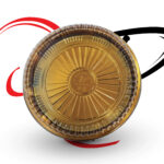 Golden & Black Plain Round Dessert Plates