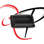 Black Sushi boxes with transparent lid