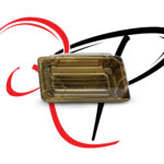 Sushi golden boxes with clear lids