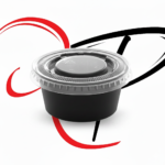 Black sauce boxes with transparent lid